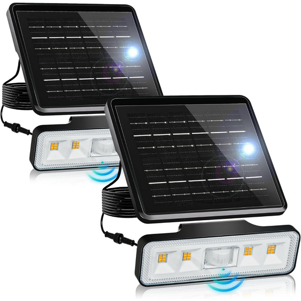 2-Pack 4000Lm IP67 Waterproof Solar Flood Lights