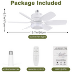 Socket Fan Light Ceiling Fans with Lights and Remote