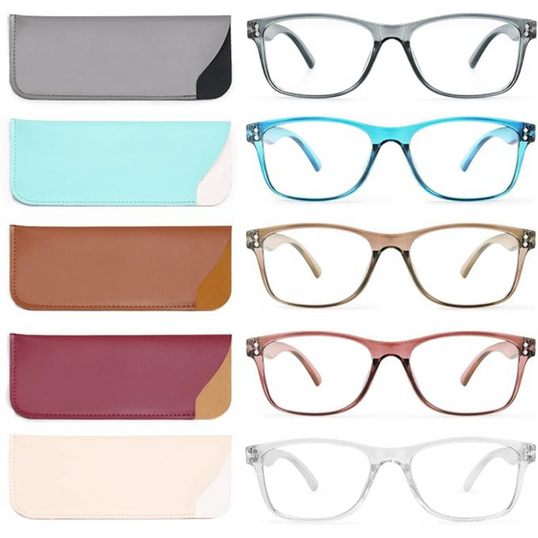 5-Pairs Anti Glare/Fatigue Blue Light Blocking Reading Glasses