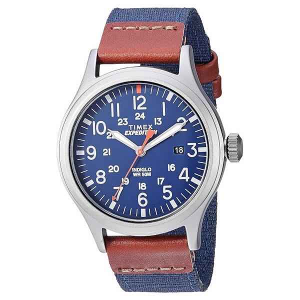 Timex Men's 40mm Expedition Scout Leather Slip-Thru Strap Watch