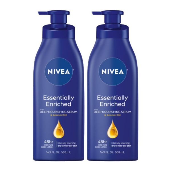 2-Pack 16.9-Oz Nivea Essentially Enriched 48 Hour Moisture Body Lotion