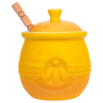 Creative Co-Op Stoneware Honey Pot With Wood Honey Dipper