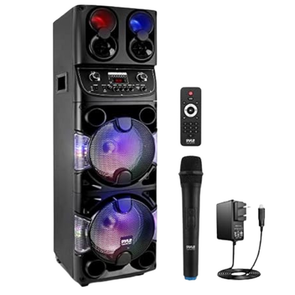Pyle Portable Bluetooth 600W Dual 10" BT Karaoke PA Speaker