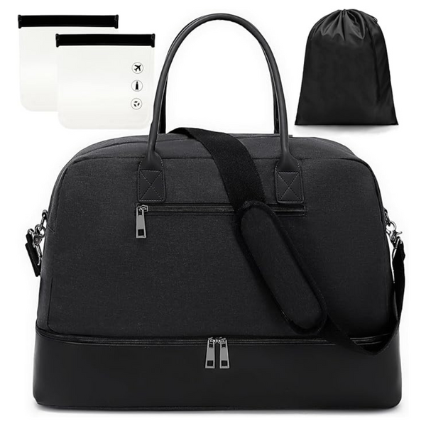 Weekender Travel Carry On Tote Bag With Shoe Compartment