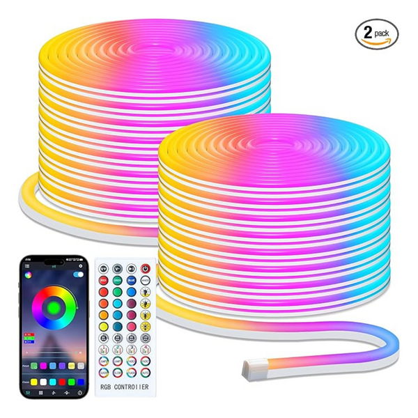 100ft Outdoor Music Sync Neon Rope Flexible LED Strip Lights