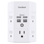 Wall Outlet Extender Surge Protector With 5-Outlets 4-USB Ports