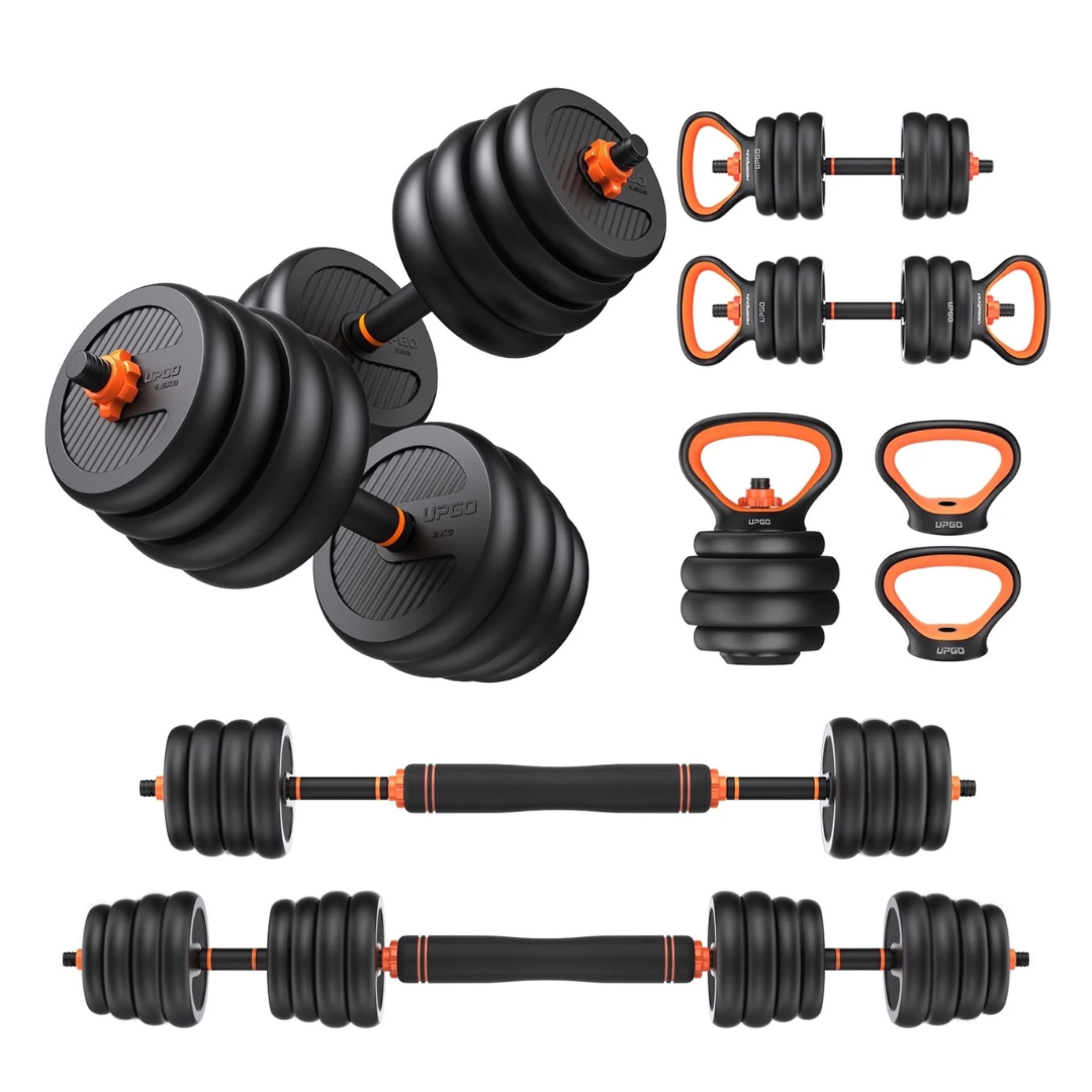 Upgo 6-In-1 Adjustable Dumbbell Set With Connector Bar
