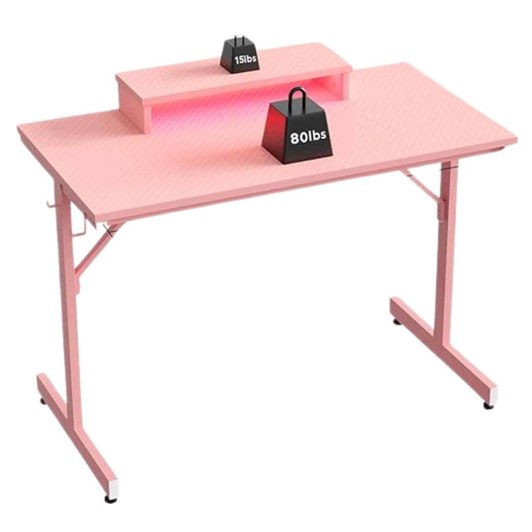 Bestier 42" LED Computer Gaming Desk With Monitor Stand