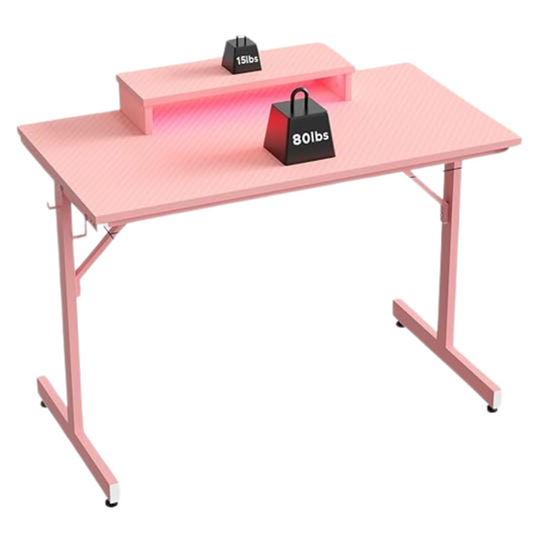 Bestier 42" LED Computer Gaming Desk With Monitor Stand