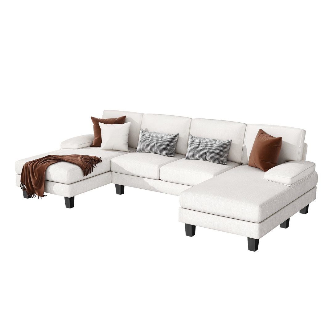 Furmax U-Shaped Sectional Sofa With Chaise (2 Colors)