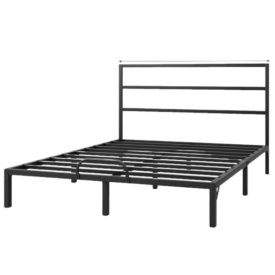 Yitahome Queen Size Platform Bed Frame With Headboard & Metal Slats