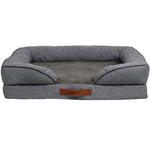 Vibrant Life Large Cozy Orthopedic Sofa-Style Dog & Cat Bed (Gray)