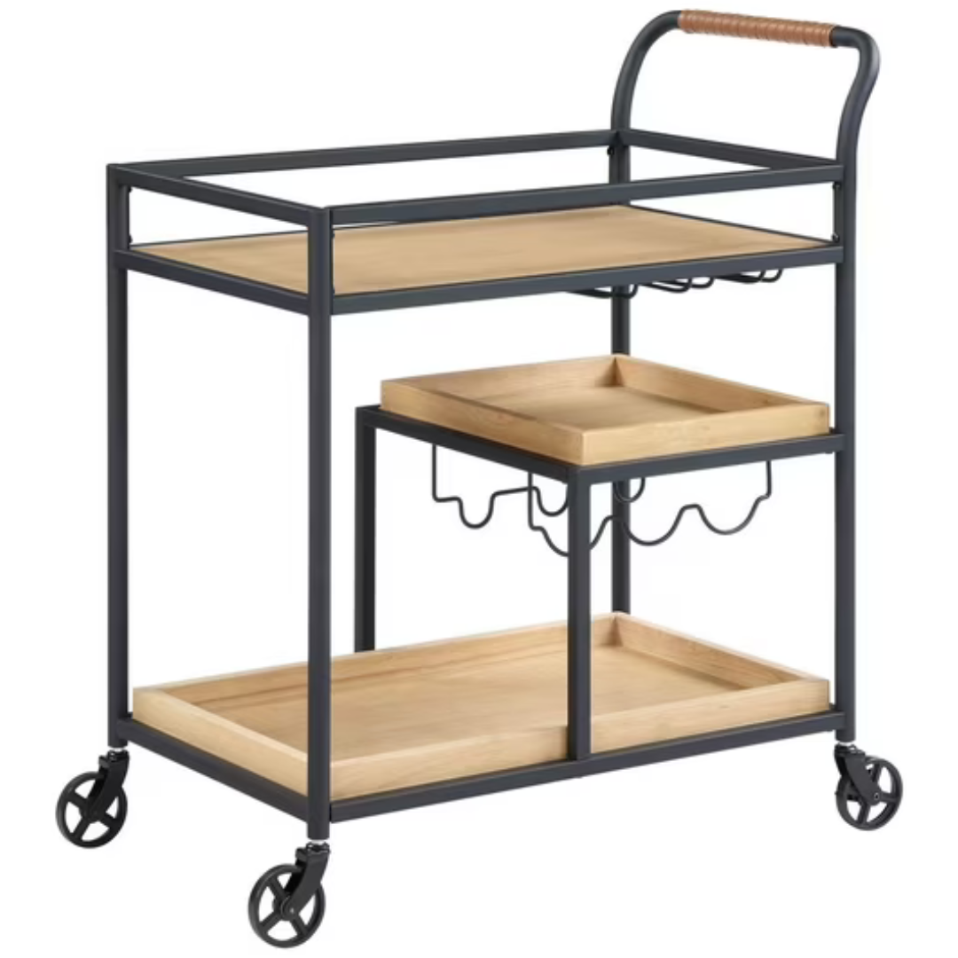 Better Homes & Gardens Lasalle Bar Cart (White Oak)