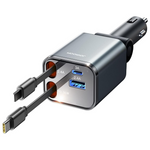 69W Joyroom 4-in-1 Retractable USB-C & Lightning Car Charger