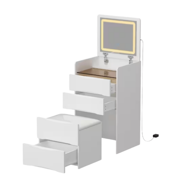 White Wood 3-Drawer Chest Of Drawers