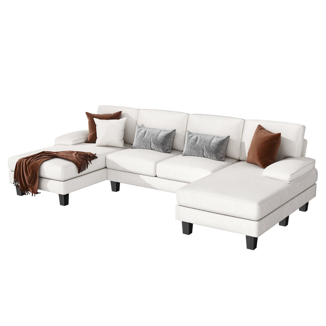 Furmax U-Shaped Sectional Sofa With Chaise (2 Colors)