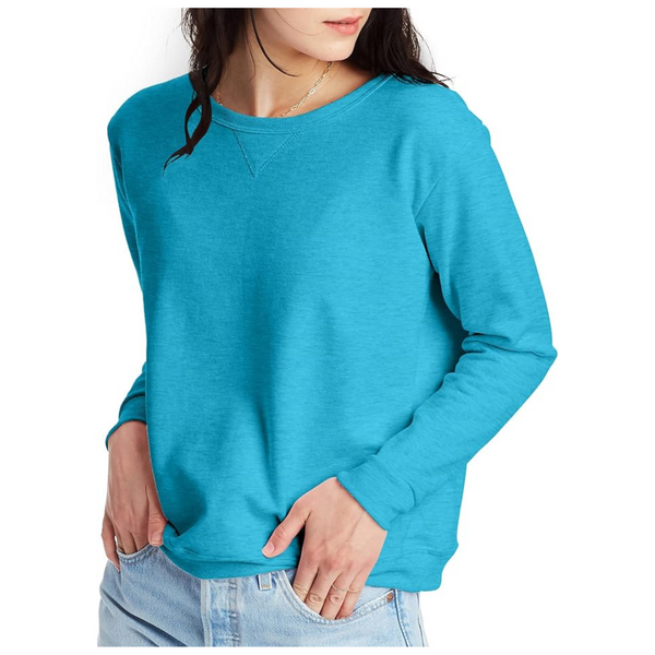 Hanes Women's Ecosmart V-Notch Crewneck Sweatshirt (Various Colors)