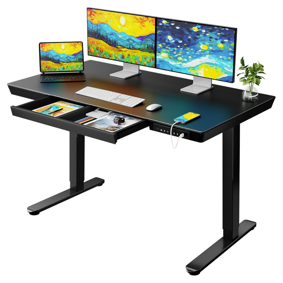 ErGear Electric 48" x 24" Standing Desk With Drawers