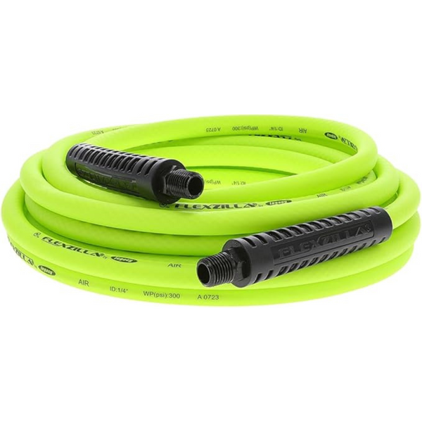 25ft Flexzilla Lightweight Hybrid Polymer Air Hose W/ 1/4" MNPT Fittings