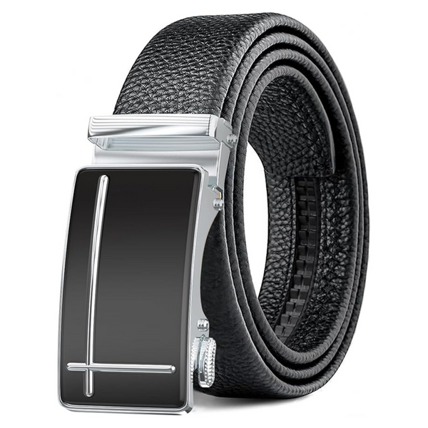 Men's Leather Sliding 28" to 34" Waist Adjustable Ratchet Belts