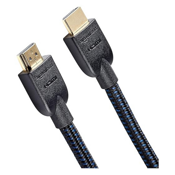 Amazon Basics 15ft Nylon Braided 4K 18Gbps High-Speed HDMI To HDMI Cable