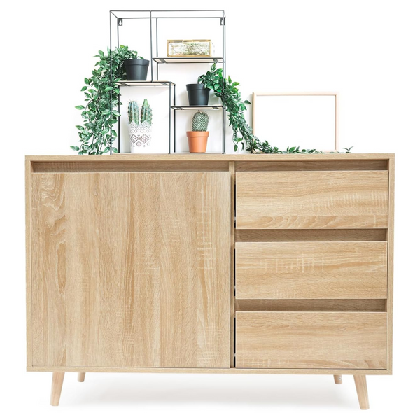Nook & Trove Buffet Storage Cabinet With Door & 3 Drawers