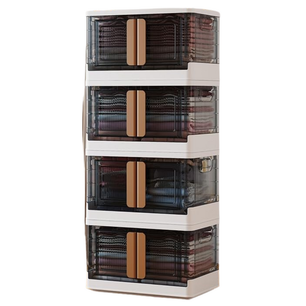 4-Pack 8.4-Gallon Collapsible Storage Bin With Double Door
