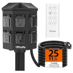 TiFFCOFiO Outdoor Power Strip With 25ft Extension Cord
