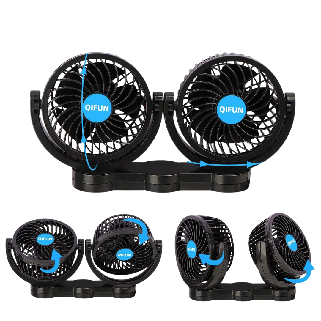 4'' Headrest 360Deg. Rotatable Backseat 12V Car Fan
