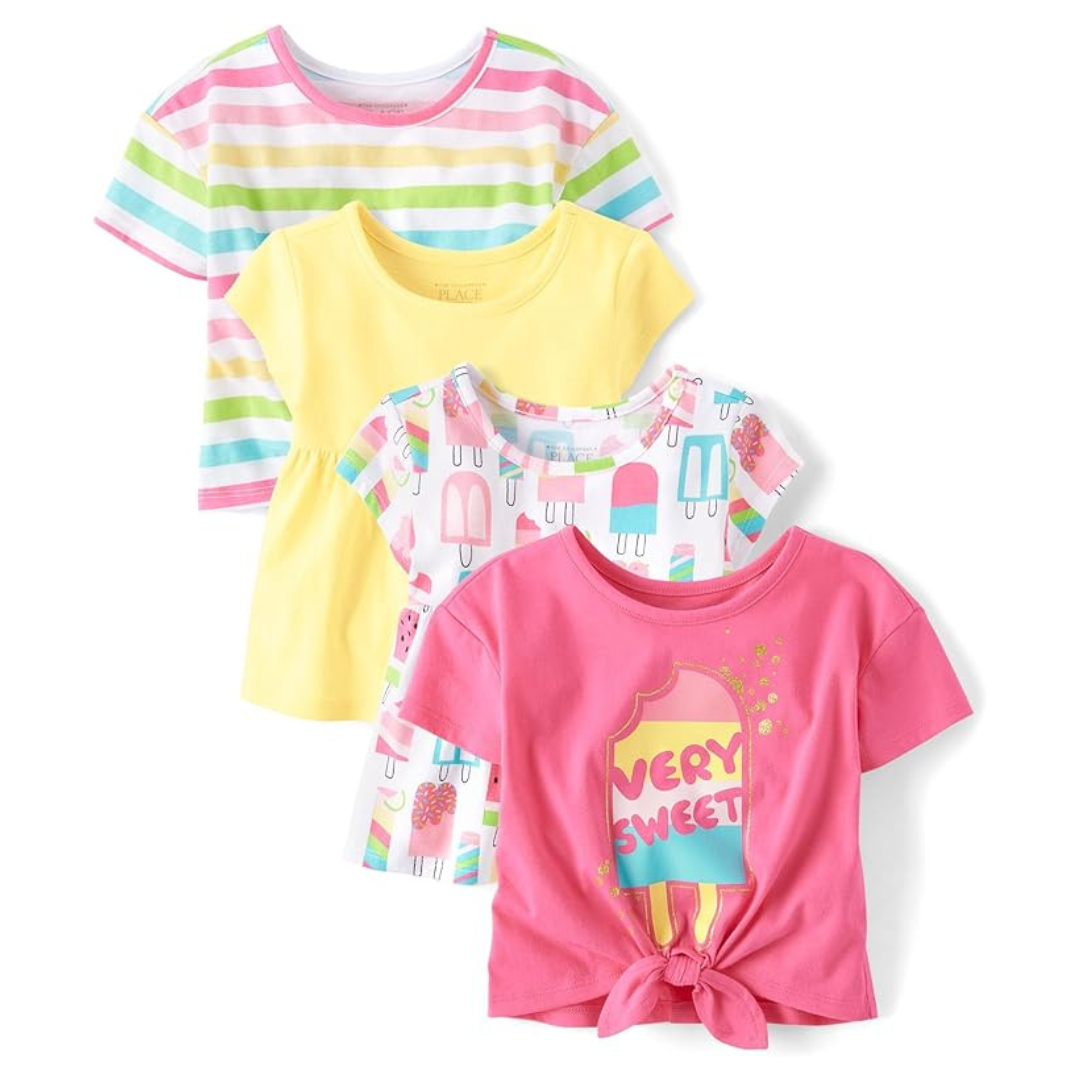 4-Pack The Children's Place Baby & Toddler Short Sleeve Knit Shirt