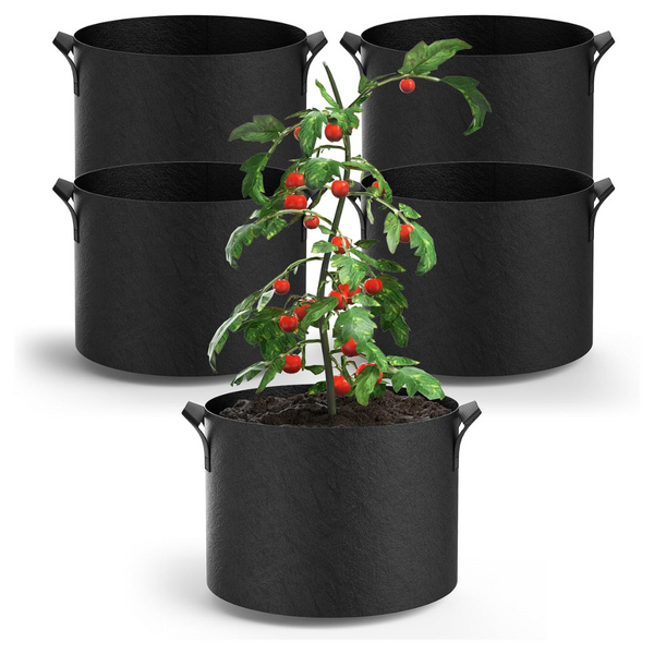 5-Pack 5 Gallon Heavy-Duty Garden Pots Fabric Grow Bags
