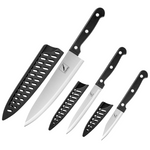 3-Piece Cokuma Stainless Steel Chef Knife Set With Sheath