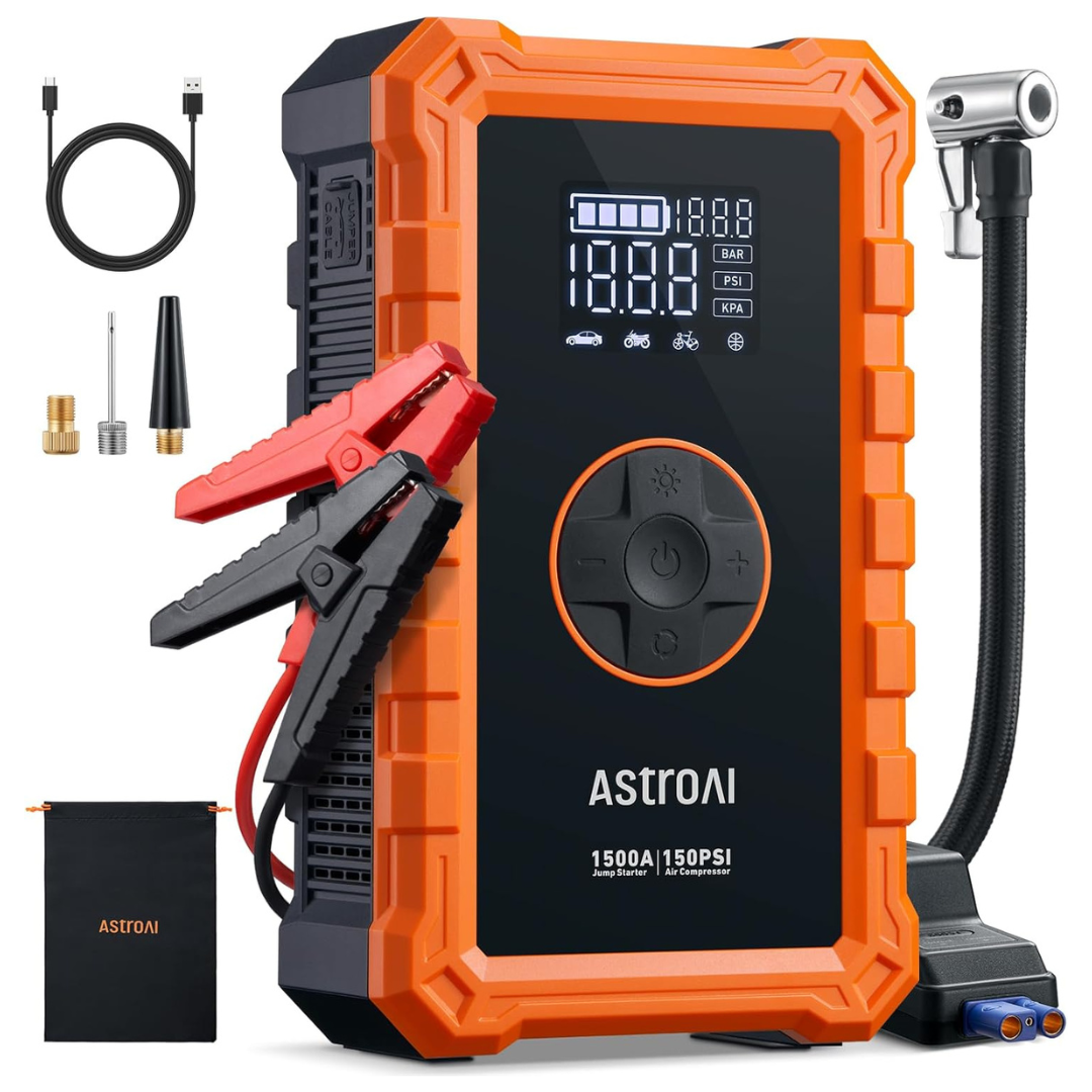 AstroAI 1500A S8 Cordless Tire Inflator Air Jump Starter