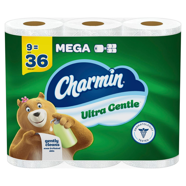 9-Pack Charmin Ultra Gentle Mega Roll Toilet Paper