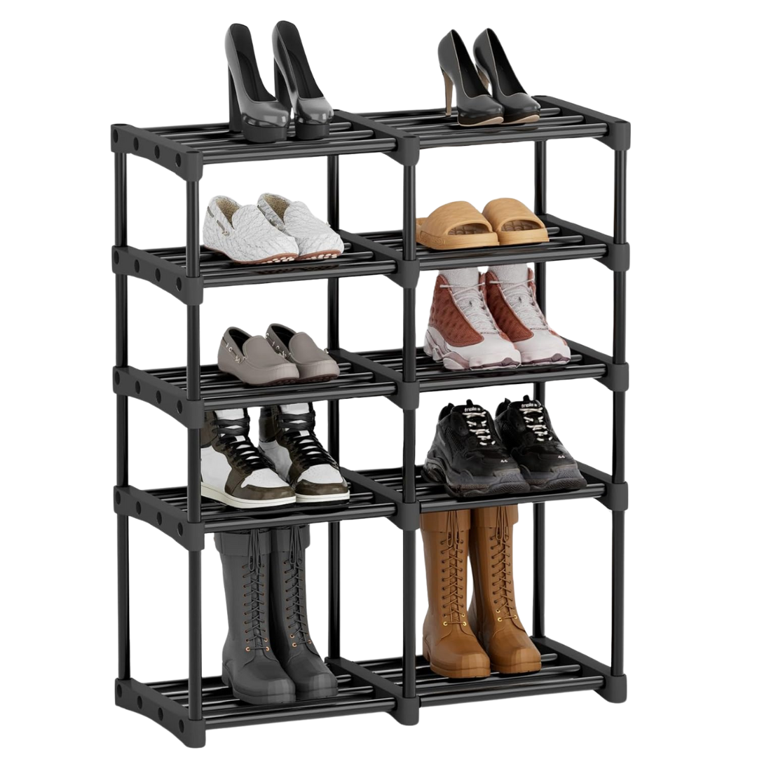 5-Tier Metal Shoe Rack Organizer For Closet Entryway Garage