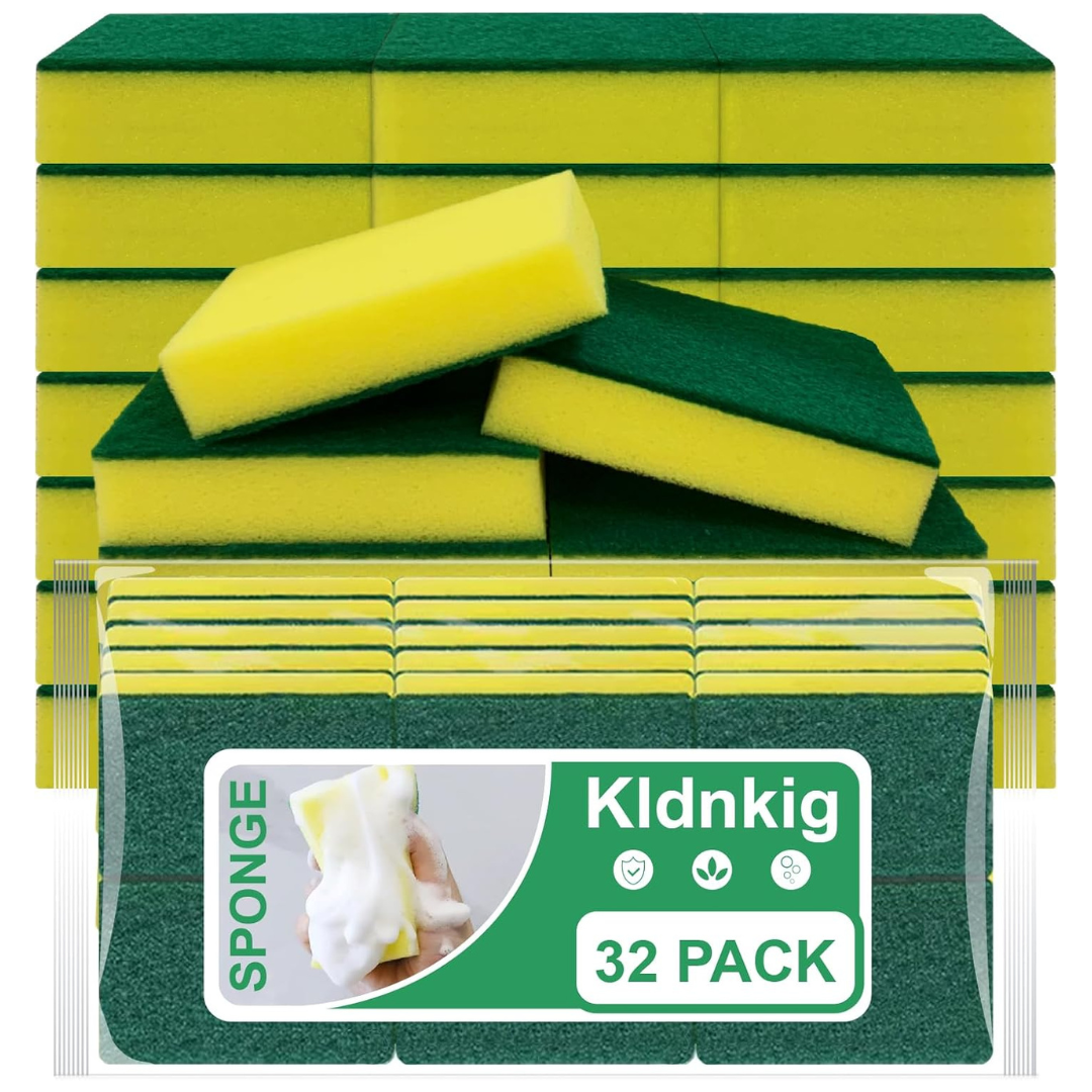 32-Pack Dual-Sided Dishwashing Sponge For Kitchen