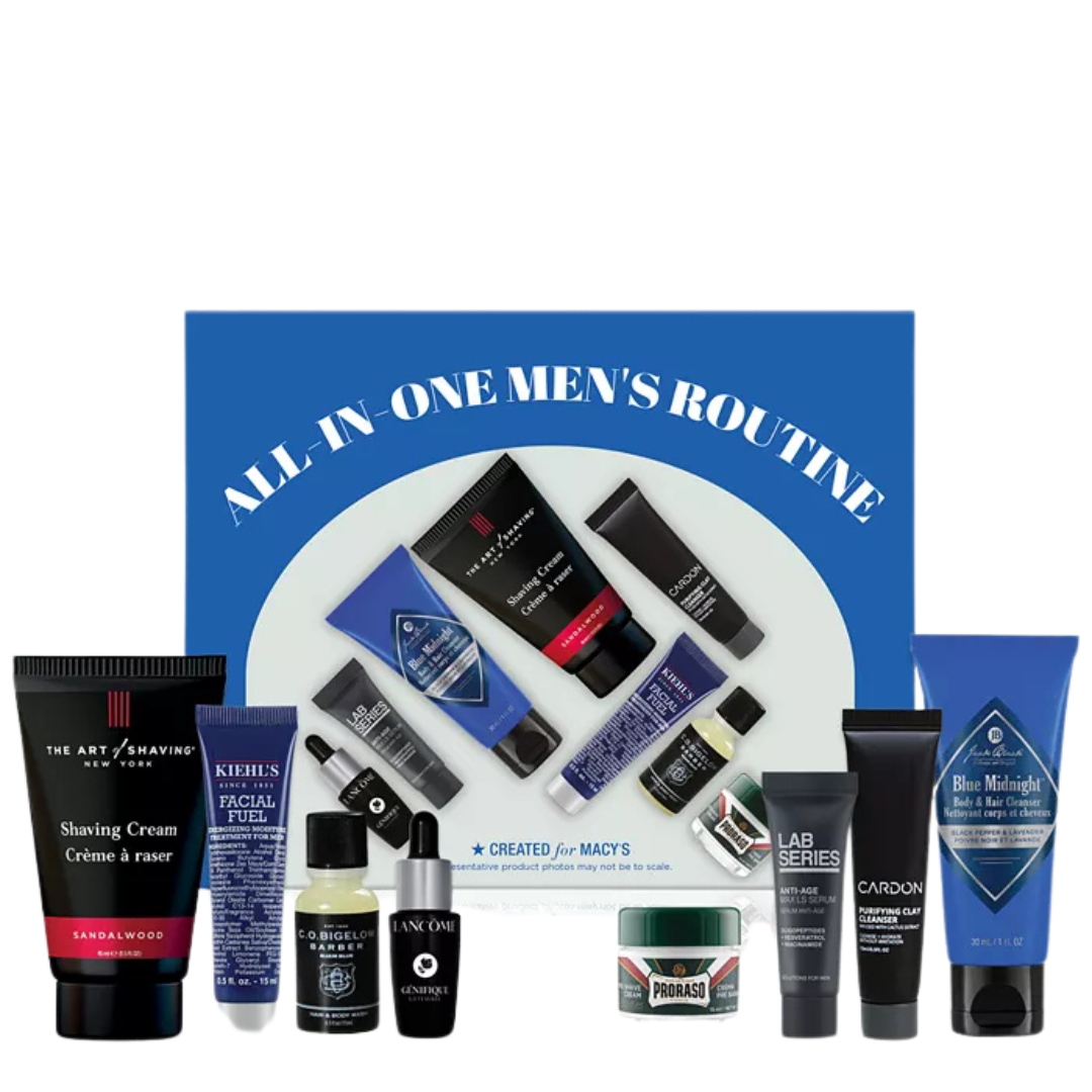 8-Piece All-In-One Men's Routine Skincare Set