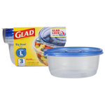 Glad Food Storage Containers – Big Bowl Container – 48 Ounce (3 Containers)