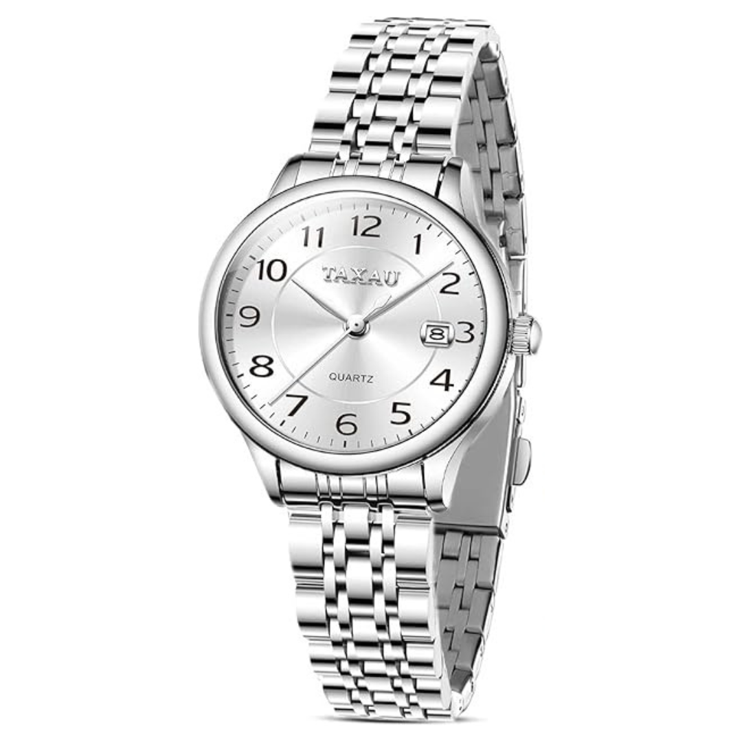 Taxau Women's Two Tone Waterproof Analog Watch With Date