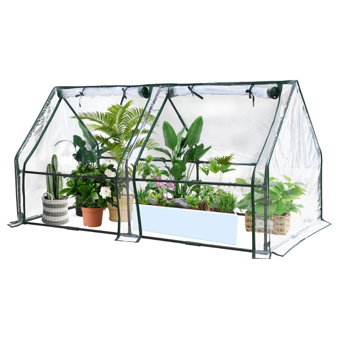 Portable Walk-In Greenhouse W/ Cover & Zipper Doors