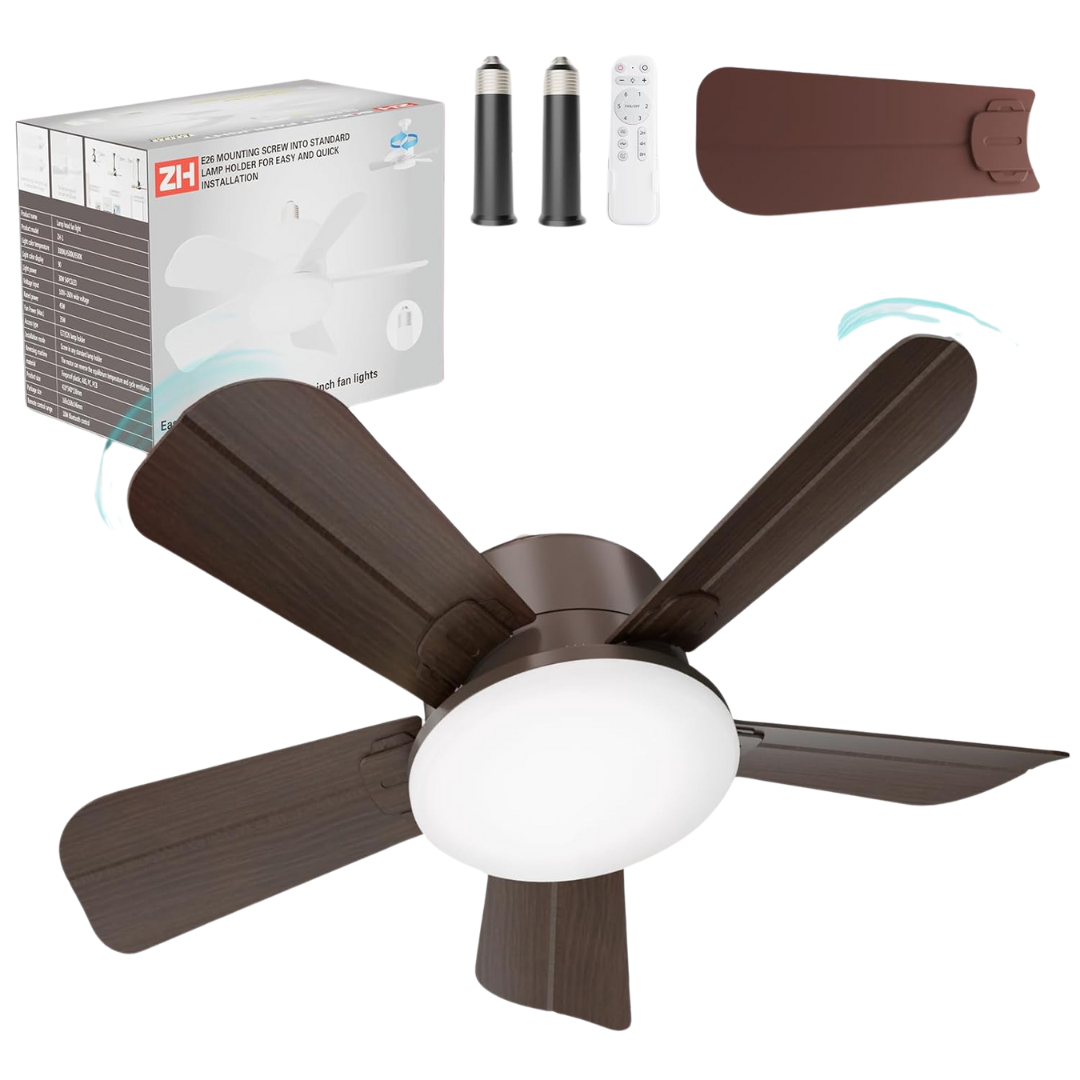 Okyuk 19" Ceiling Fan With Light & Remote