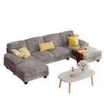 Furmax U-Shaped Sectional Couches With Linen Fabric