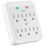 KMC 980 Joule 6-Outlet Wall Plug Adapter Power Strip