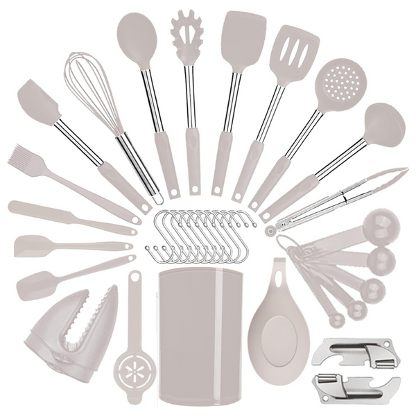 35-Piece Silicone and Steel Cooking Tool Kit