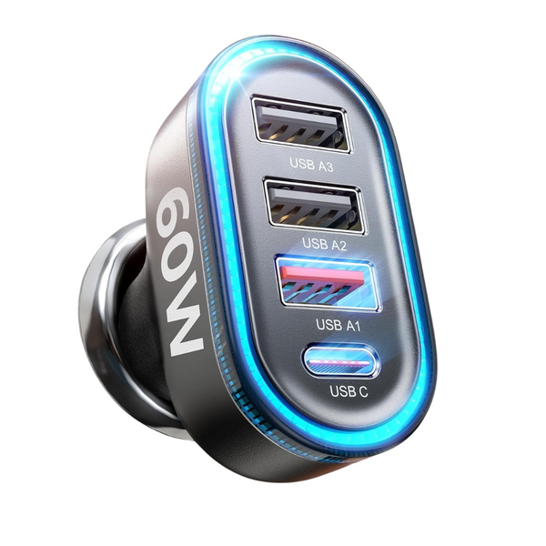 LISEN 60W Super Fast Car USB Charger Multi Port