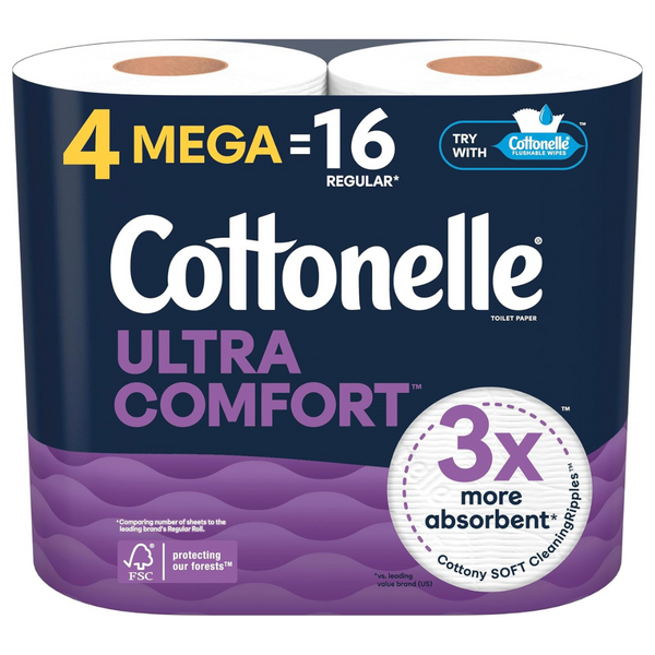 Cottonelle Ultra Comfort Soft Toilet Paper, 244 Sheets Per Roll