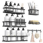 6-Pack Large Shower Caddy Organizer W/ Soap Holder & Hooks