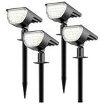 4-Pack Waterproof IP65 Spot Solar Powered Outdoor Lights