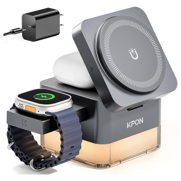3-in-1 15W Foldable Magsafe Wireless Charger Stand