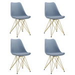 Set of 4 Dillander Velvet Side Chair Dining Chair (Blue)